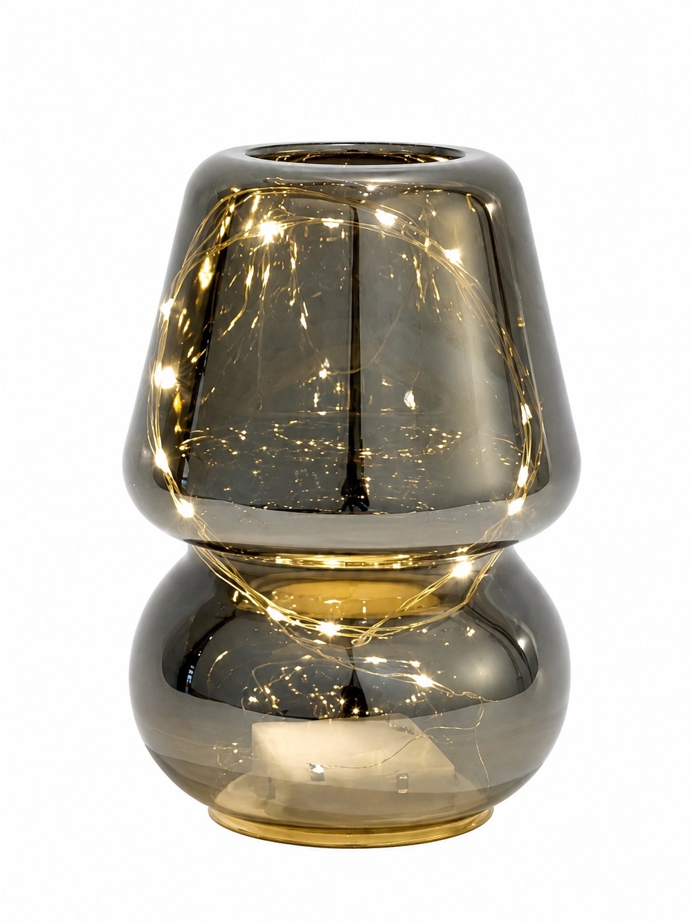 Urban Shop Chrome Glass Mushroom Lamp 5” W x 7.5” H NIB – Modern Aesthetic Decor